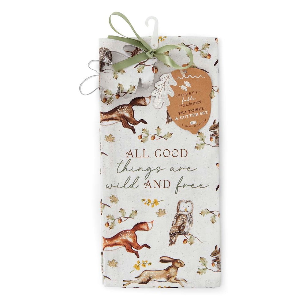 Pamut konyharuha és sütikiszúró szett 2 db-os 45x65 cm Forest Fable – Cooksmart ®