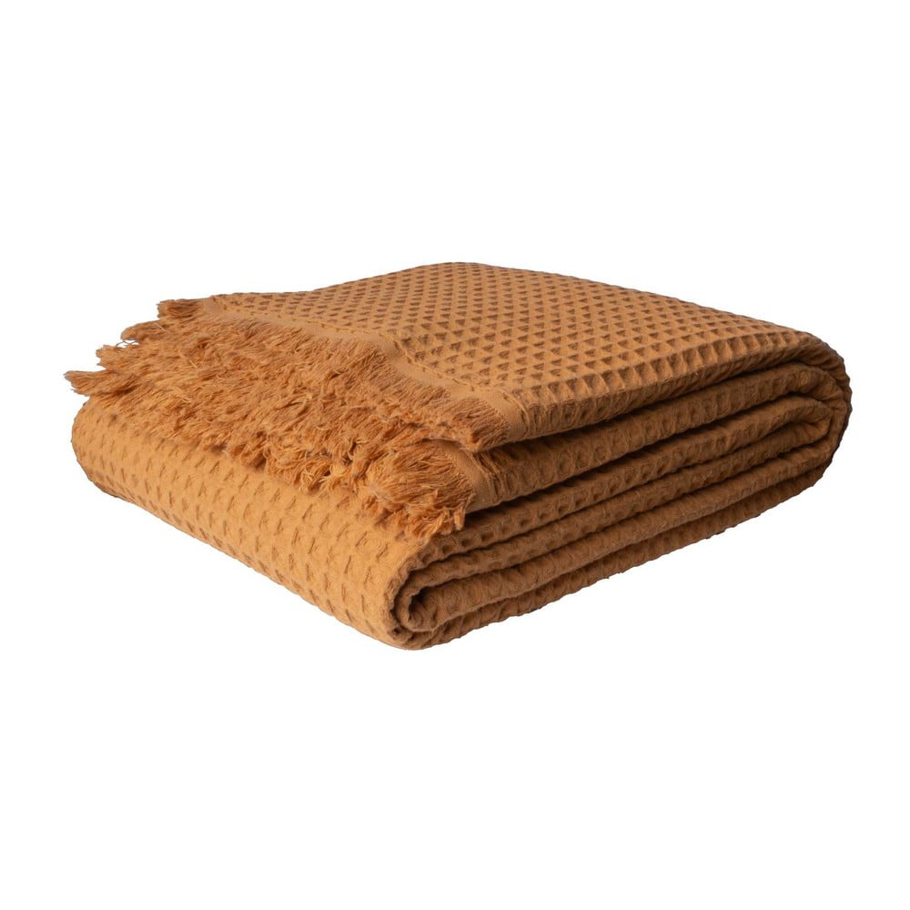 Rézszínű pamut ágytakaró 140x200 cm Waffle – Mijolnir