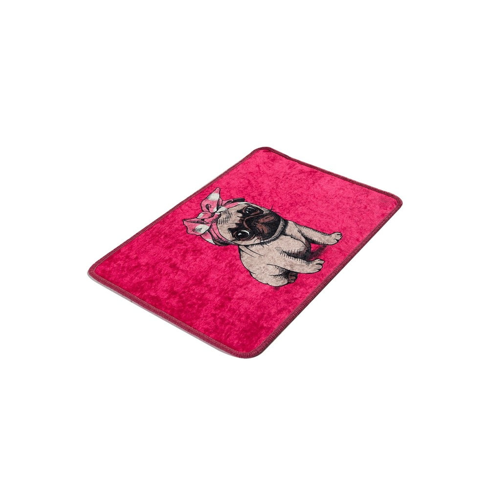 Rózsaszín fürdőszobai kilépő 40x60 cm Pink Pug – Foutastic