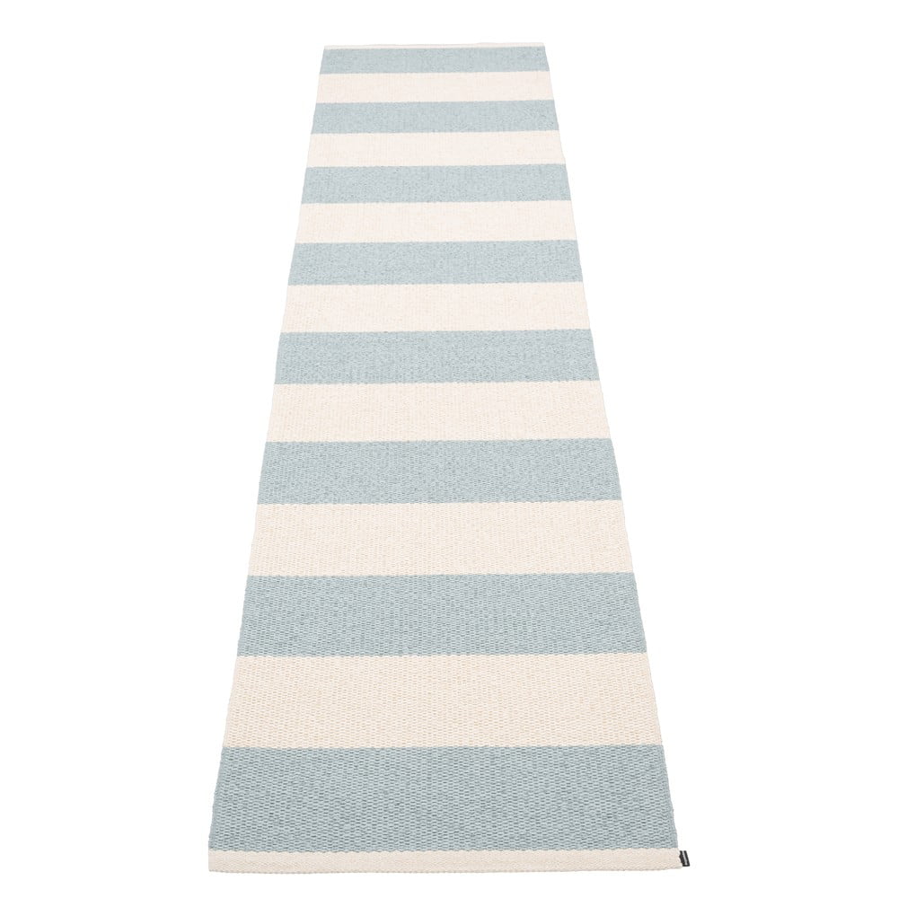 Világoskék-krémszínű kültéri-beltéri futószőnyeg 70x300 cm Bob Blue Fog – Pappelina