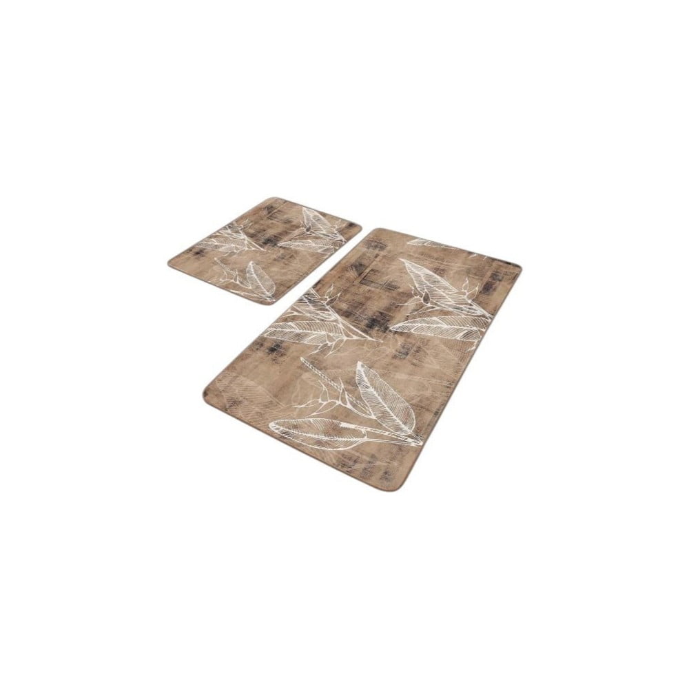 Barna bársony fürdőszobai kilépő szett 2 db-os 60x100 cm – Mila Home