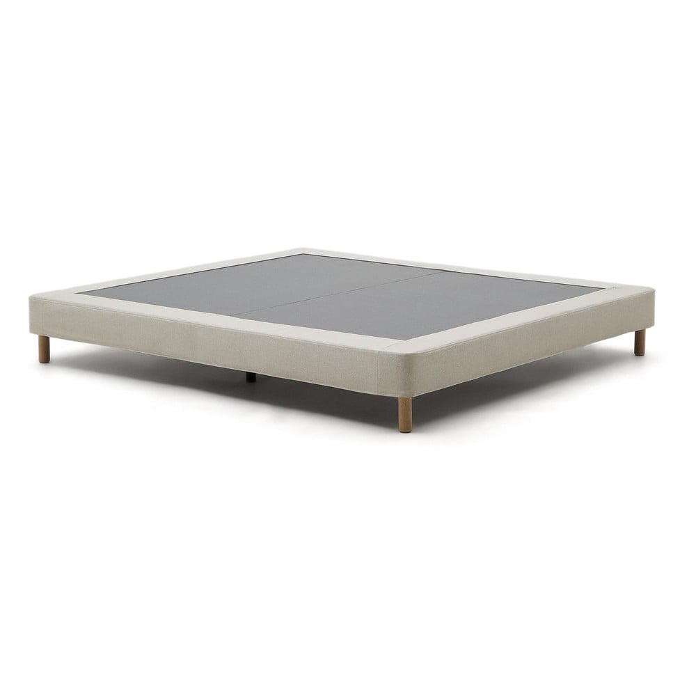 Bézs kárpitozott franciaágy 150x190 cm Ofelia – Kave Home