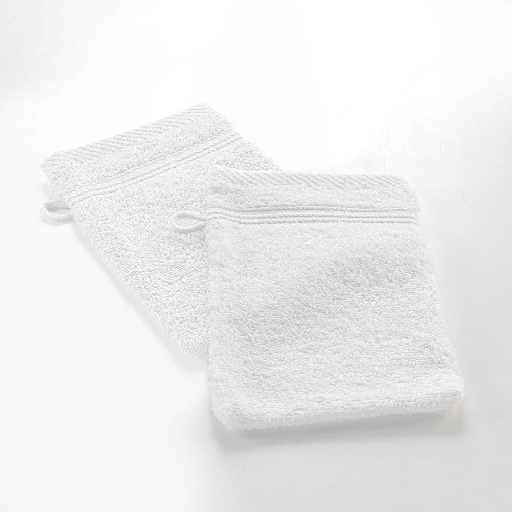 Fehér pamut mosdókesztyű 15x21 cm Tendresse – douceur d'intérieur