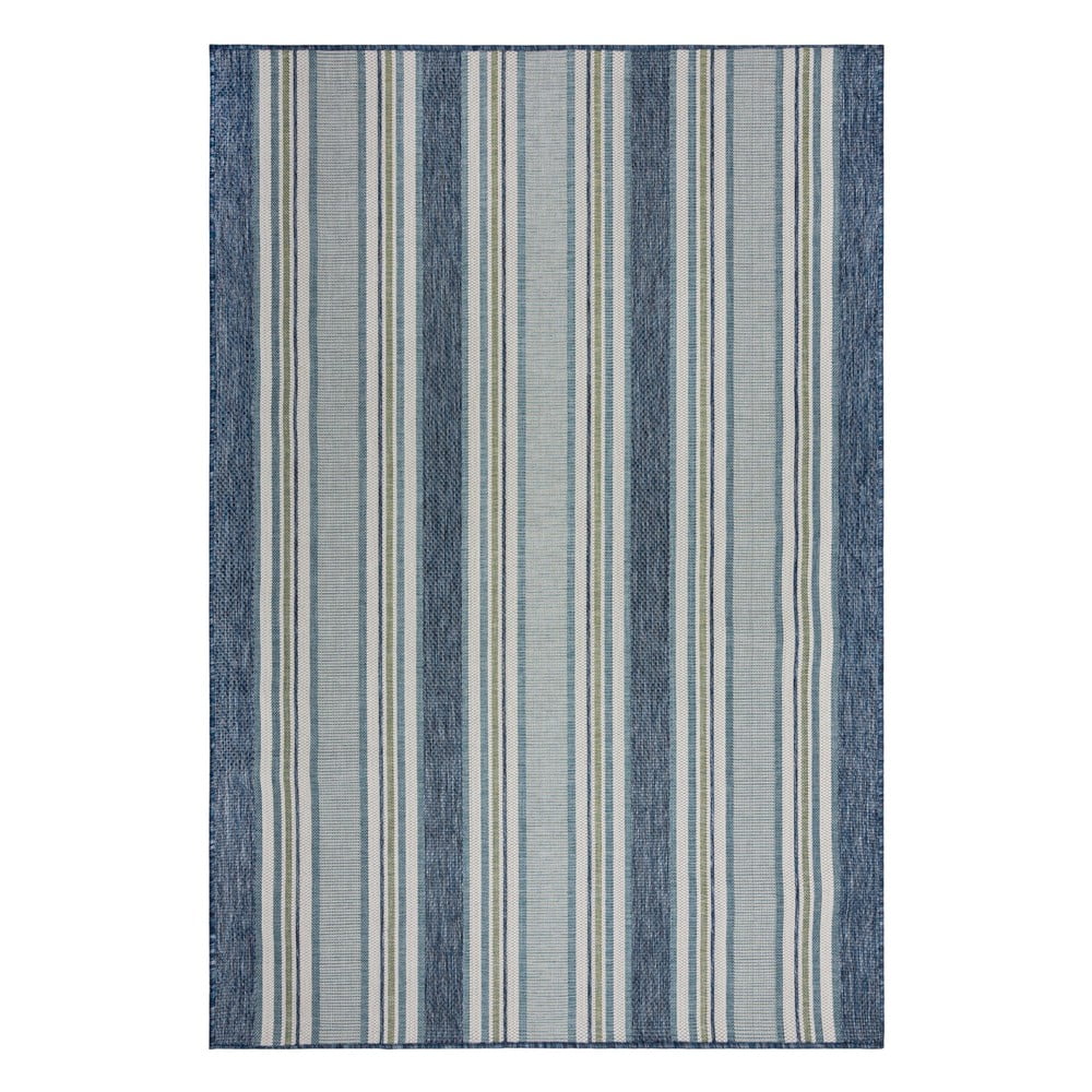 Kékeszöld kültéri-beltéri szőnyeg 200x290 cm Roma Stripe – Flair Rugs