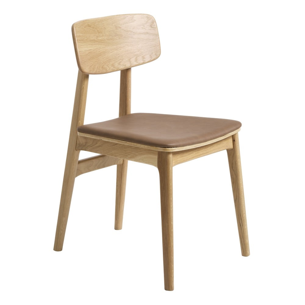 Konyakbarna-natúr színű bőrutánzat étkezőszék Livo – Unique Furniture