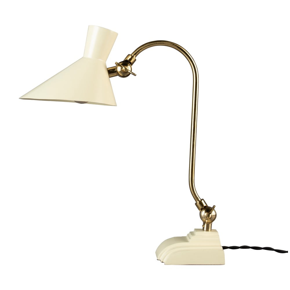 Krémszínű-aranyszínű asztali lámpa fém búrával (magasság 45 cm) Gaia – Dutchbone
