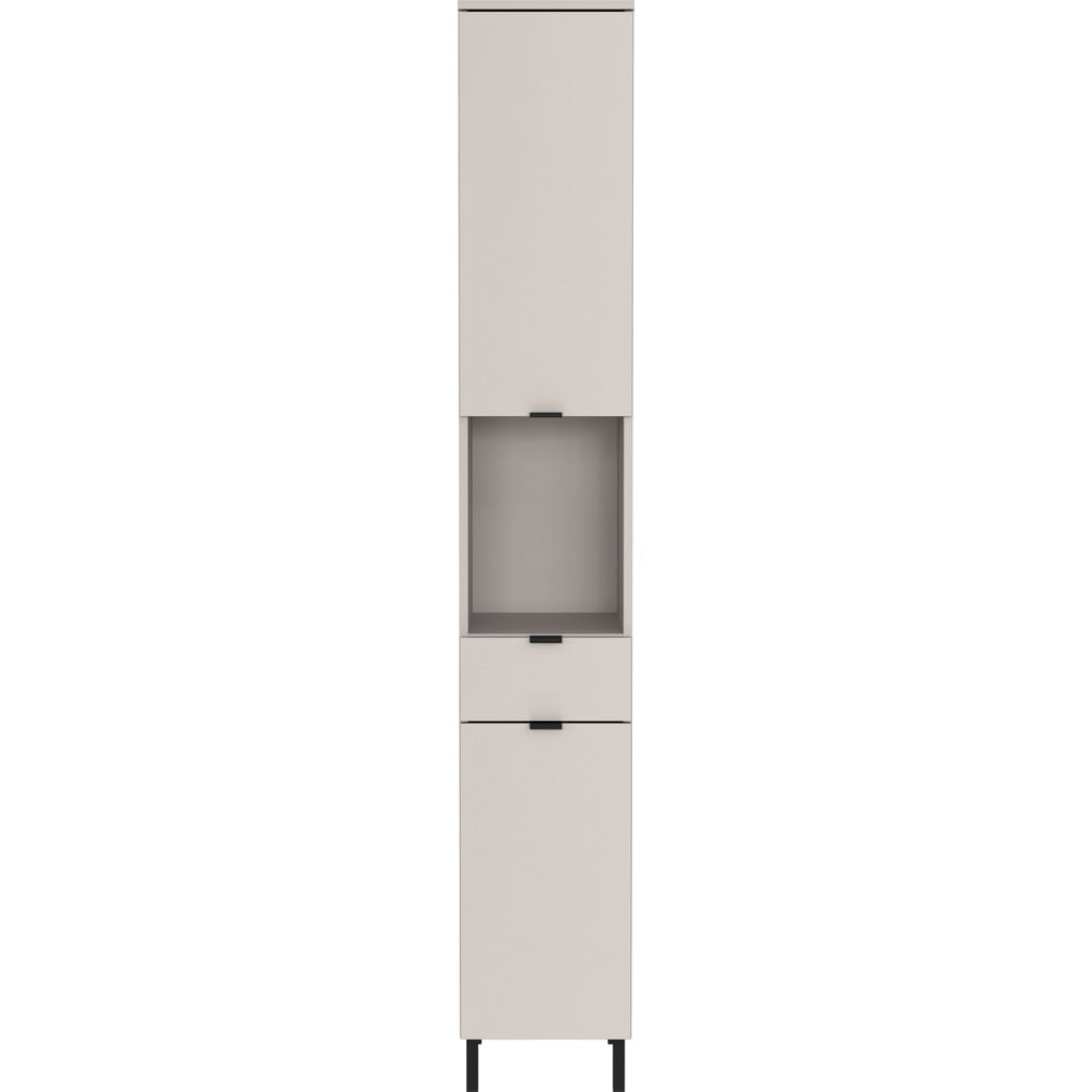 Krémszínű magas-keskeny fürdőszoba szekrény 30x190 cm Arcena – Germania
