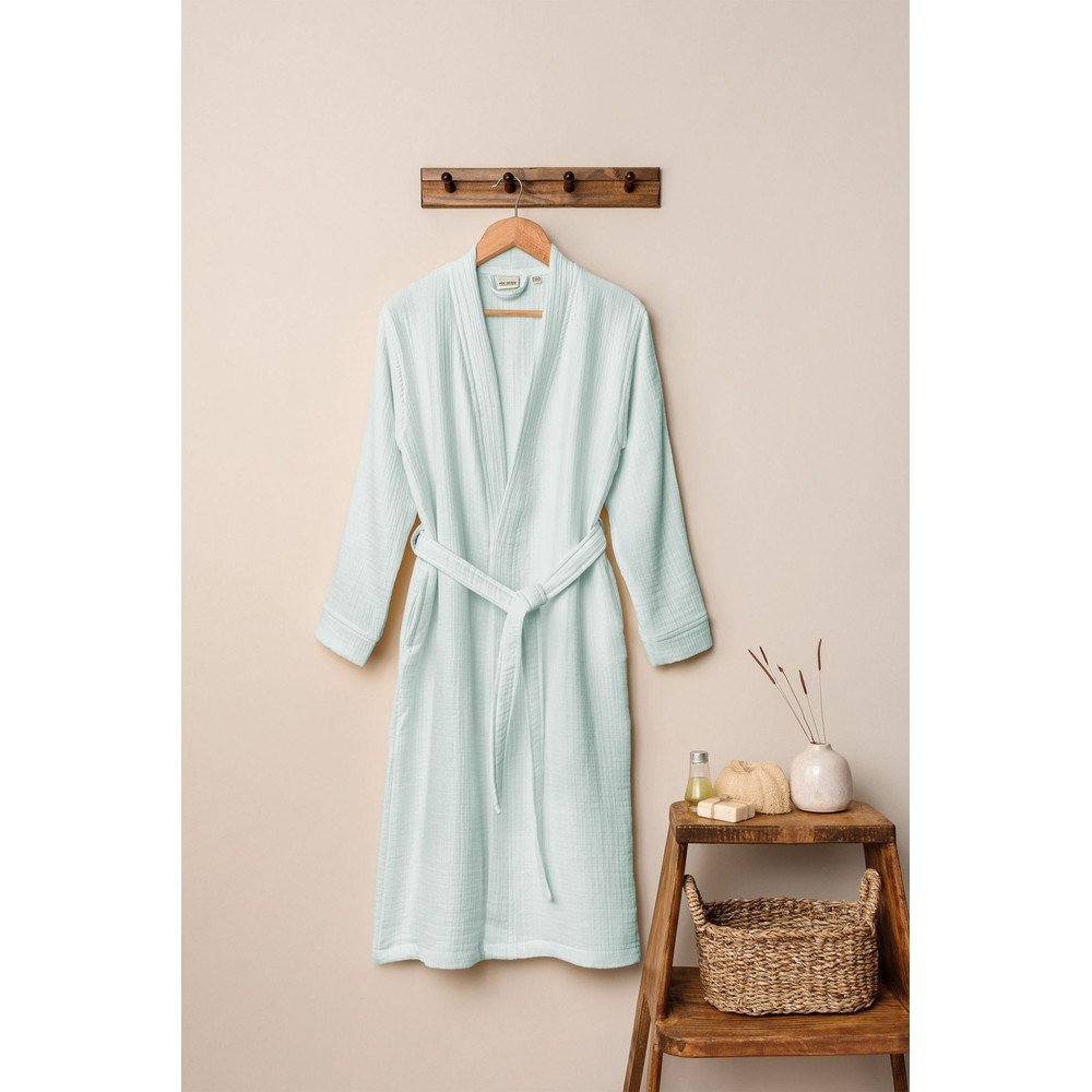 Mentazöld muszlin fürdőköpeny S/M Kimono – Foutastic