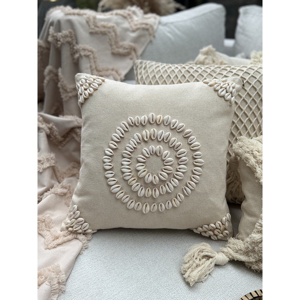 Pamut párnahuzat 43x43 cm Seashells – Mioli Decor