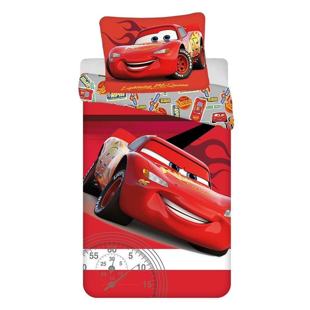 Piros egyszemélyes pamut gyerek ágyneműhuzat 140x200 cm Cars "Legend" – Jerry Fabrics
