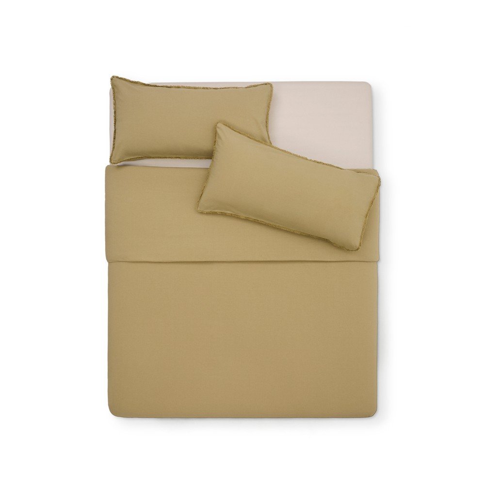 Sárga-zöld kétszemélyes hosszabbított pamut-perkál ágyneműhuzat 240x220 cm Sifinia – Kave Home