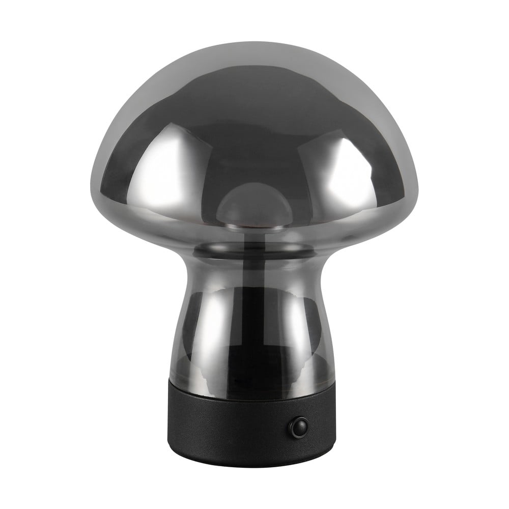 Szürke LED asztali lámpa üveg búrával (magasság 18 cm) Dooley – Trio