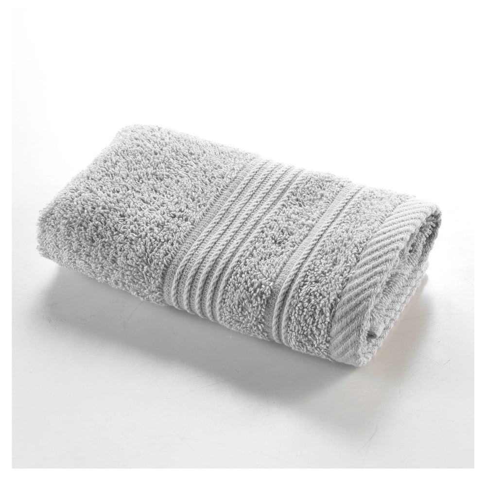 Világosszürke frottír pamut törölköző 30x50 cm Tendresse – douceur d'intérieur