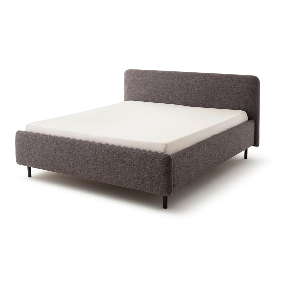 Antracitszürke kárpitozott franciaágy ágyrács nélkül 160x200 cm Primo – Meise Möbel