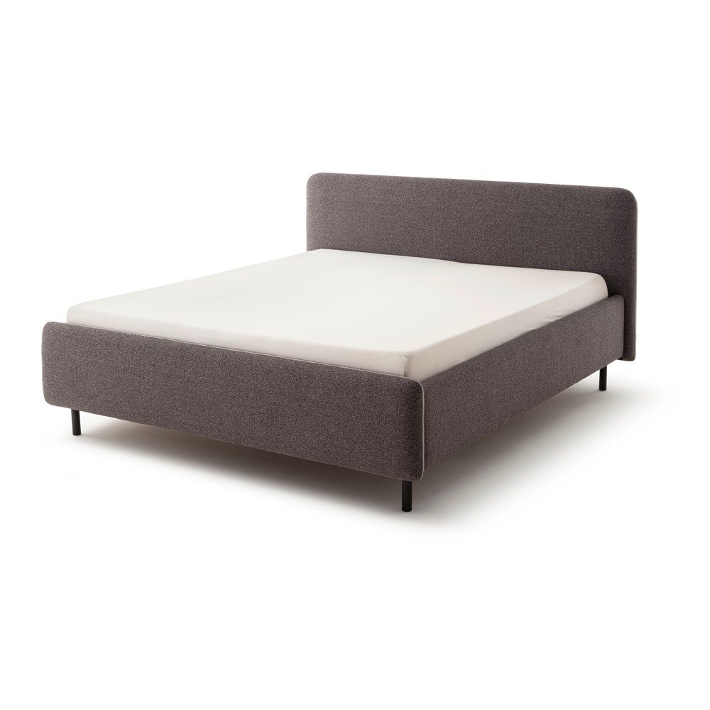 Antracitszürke kárpitozott franciaágy ágyrács nélkül 180x200 cm Primo – Meise Möbel