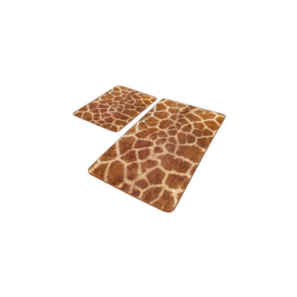 Barna bársony fürdőszobai kilépő szett 2 db-os 60x100 cm – Mila Home