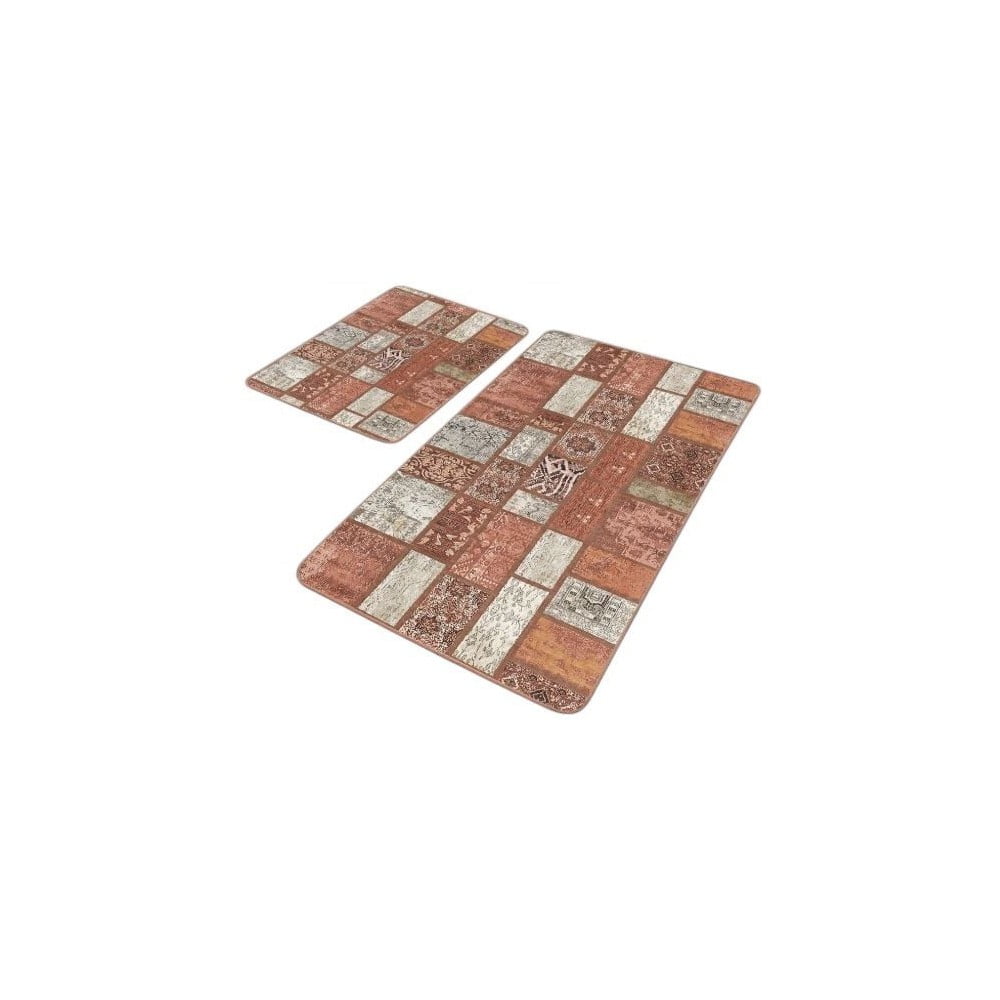 Barna bársony fürdőszobai kilépő szett 2 db-os 60x100 cm – Mila Home