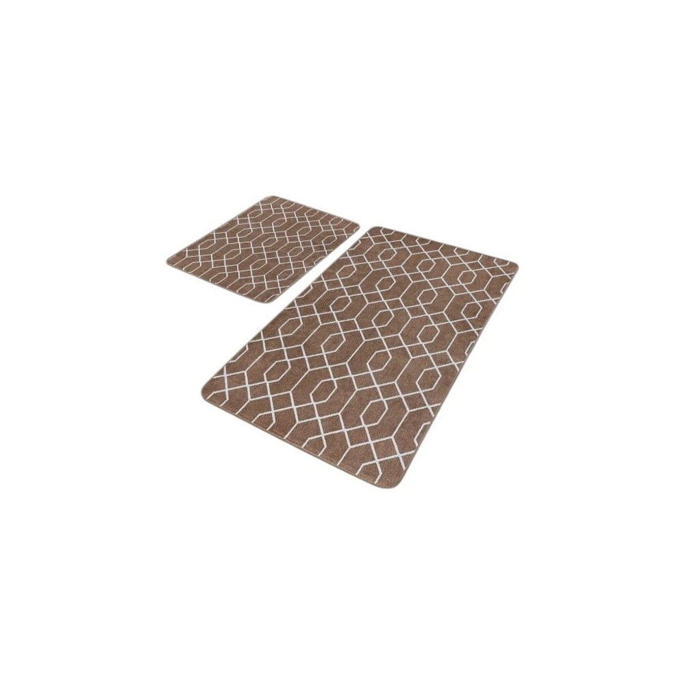 Barna bársony fürdőszobai kilépő szett 2 db-os 60x100 cm – Mila Home