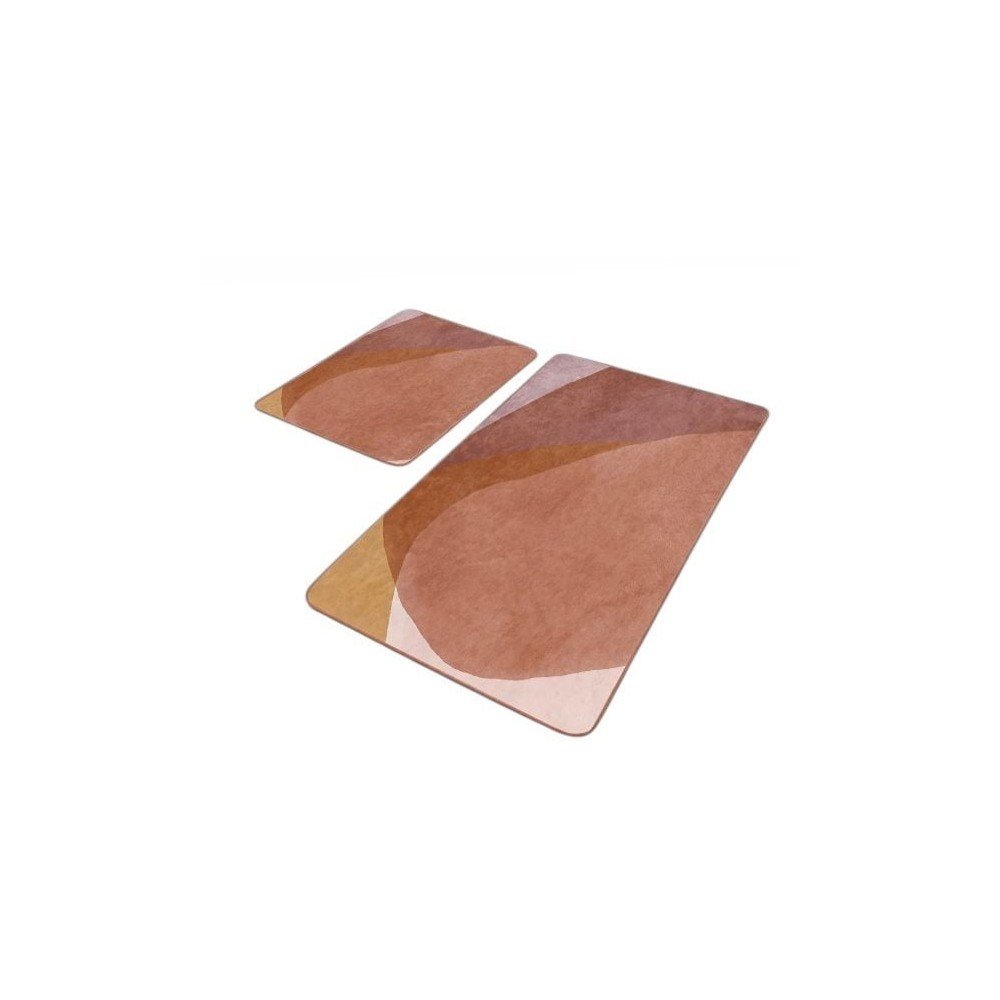 Barna bársony fürdőszobai kilépő szett 2 db-os 60x100 cm – Mila Home