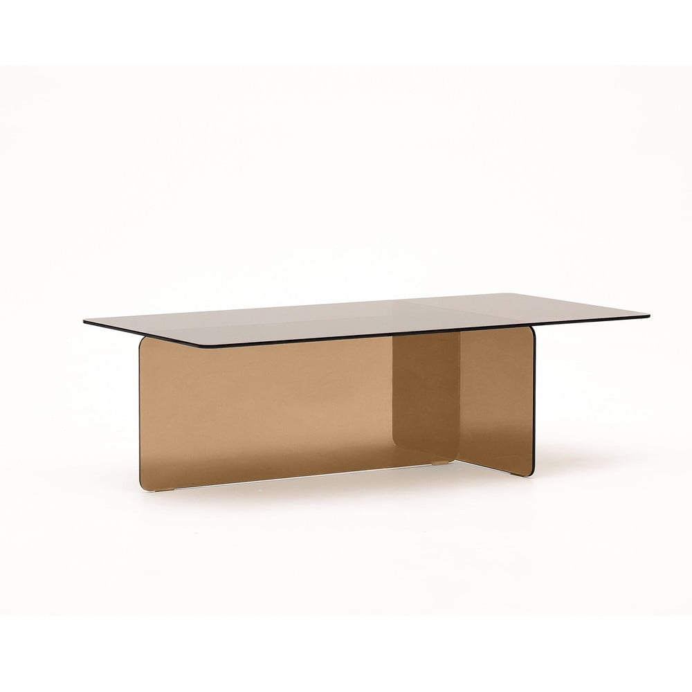 Barna üveg dohányzóasztal 60x120 cm Zaren – Kave Home