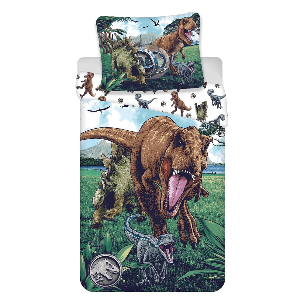 Egyszemélyes pamut gyerek ágyneműhuzat 140x200 cm Jurassic World "Trio" – Jerry Fabrics