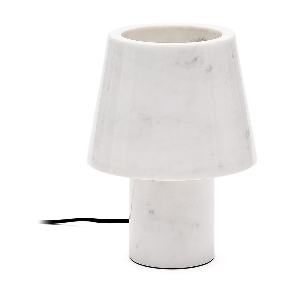 Elefántcsont színű márvány asztali lámpa márvány búrával (magasság 27 cm) Alaro – Kave Home