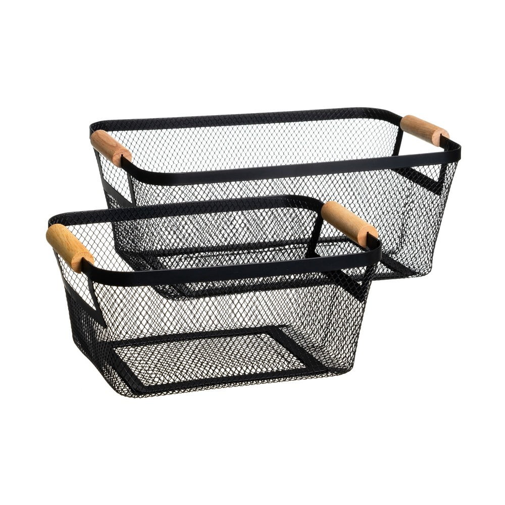 Fémhuzalos tárolókosár szett 2 db-os 33x21x14 cm – Casa Selección