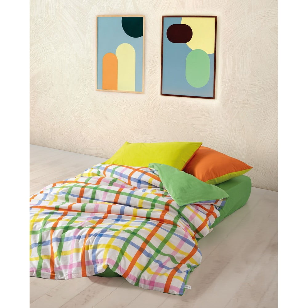 Kétszemélyes-hosszabbított renforcé pamut ágyneműhuzat lepedővel-négyrészes 200x220 cm Hype – Mijolnir