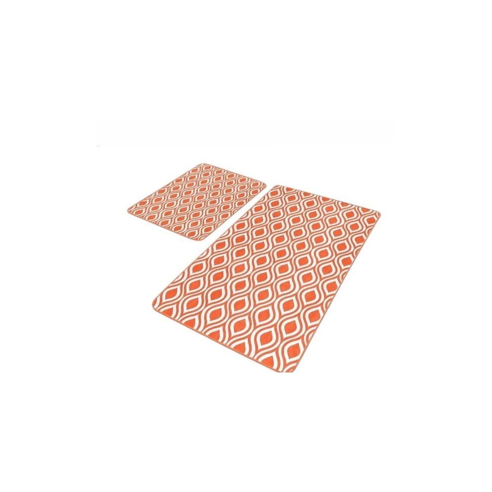 Narancssárga bársony fürdőszobai kilépő szett 2 db-os 60x100 cm – Mila Home
