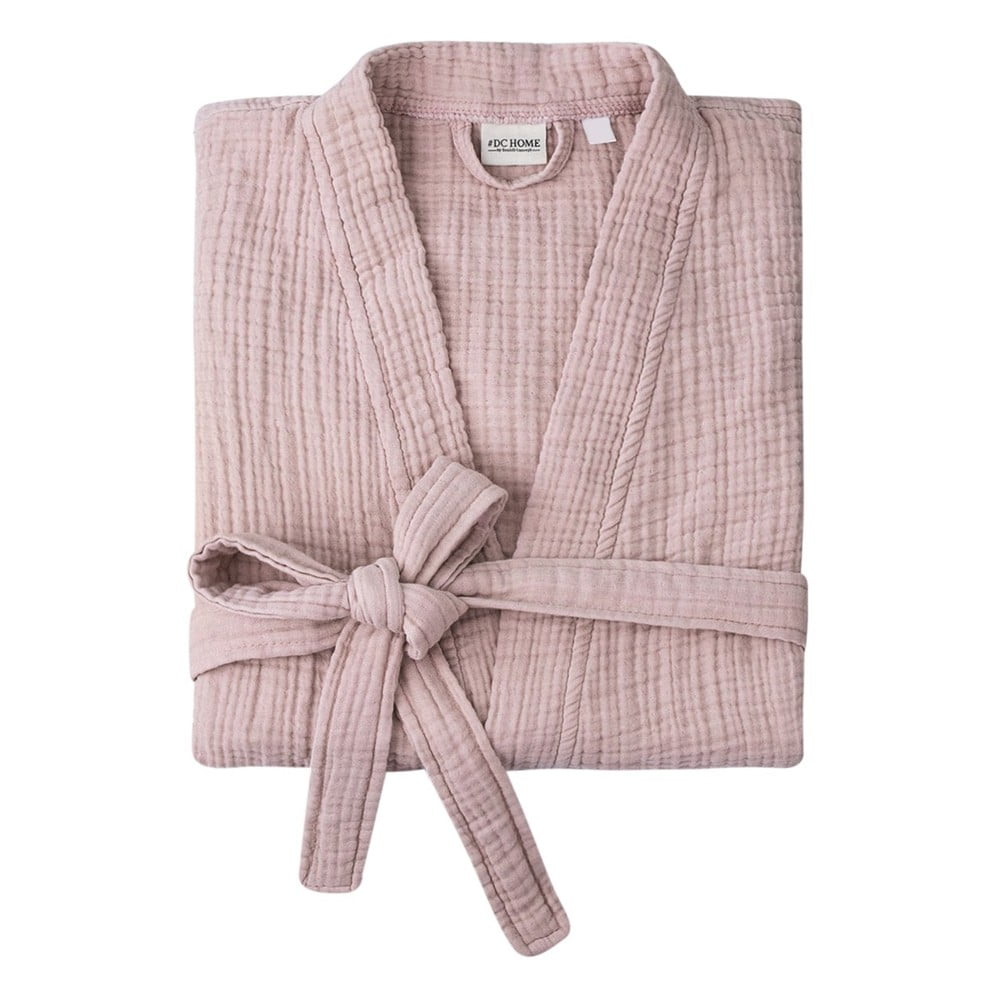 Rózsaszín muszlin fürdőköpeny S/M Kimono – Foutastic