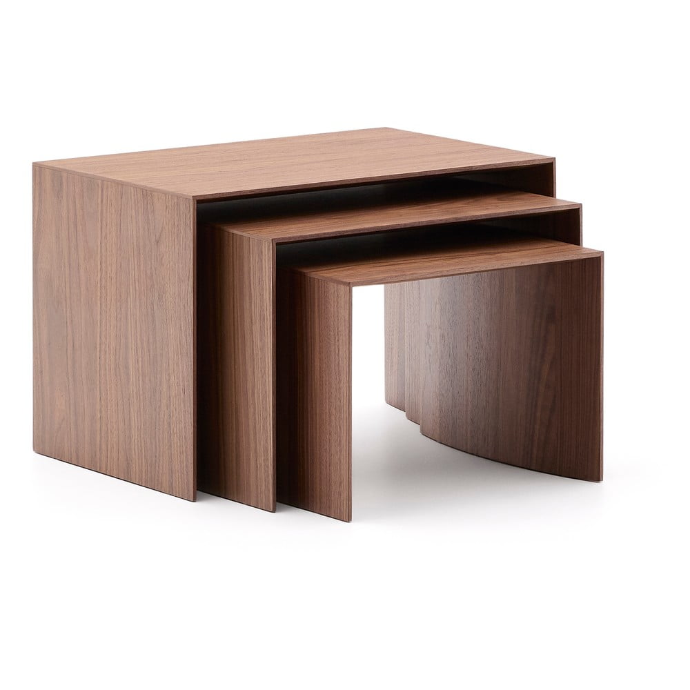 Tárolóasztal szett  diófa dekorral 3 db-os 40x60 cm Litto – Kave Home