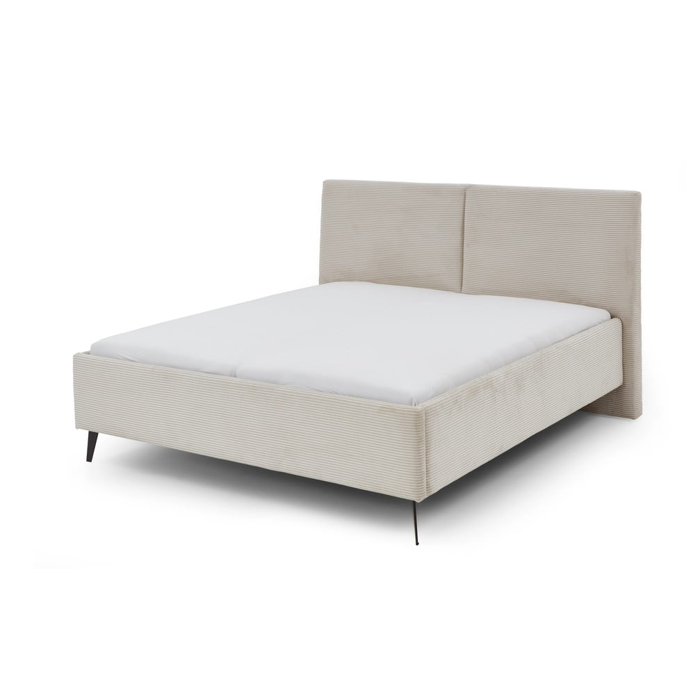 Bézs kárpitozott franciaágy ágyrács nélkül 180x200 cm Lando – Meise Möbel