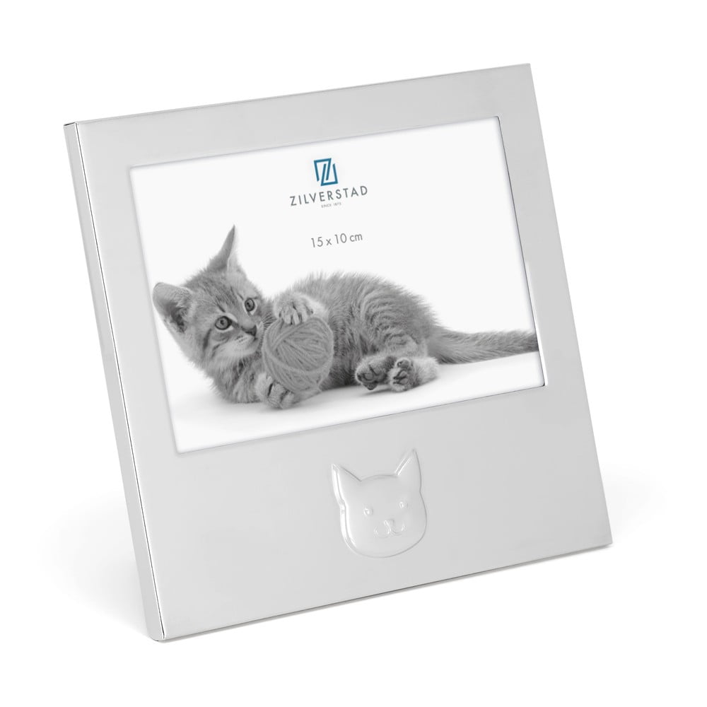 Ezüstszínű fém álló képkeret 16x17 cm Cat – Zilverstad