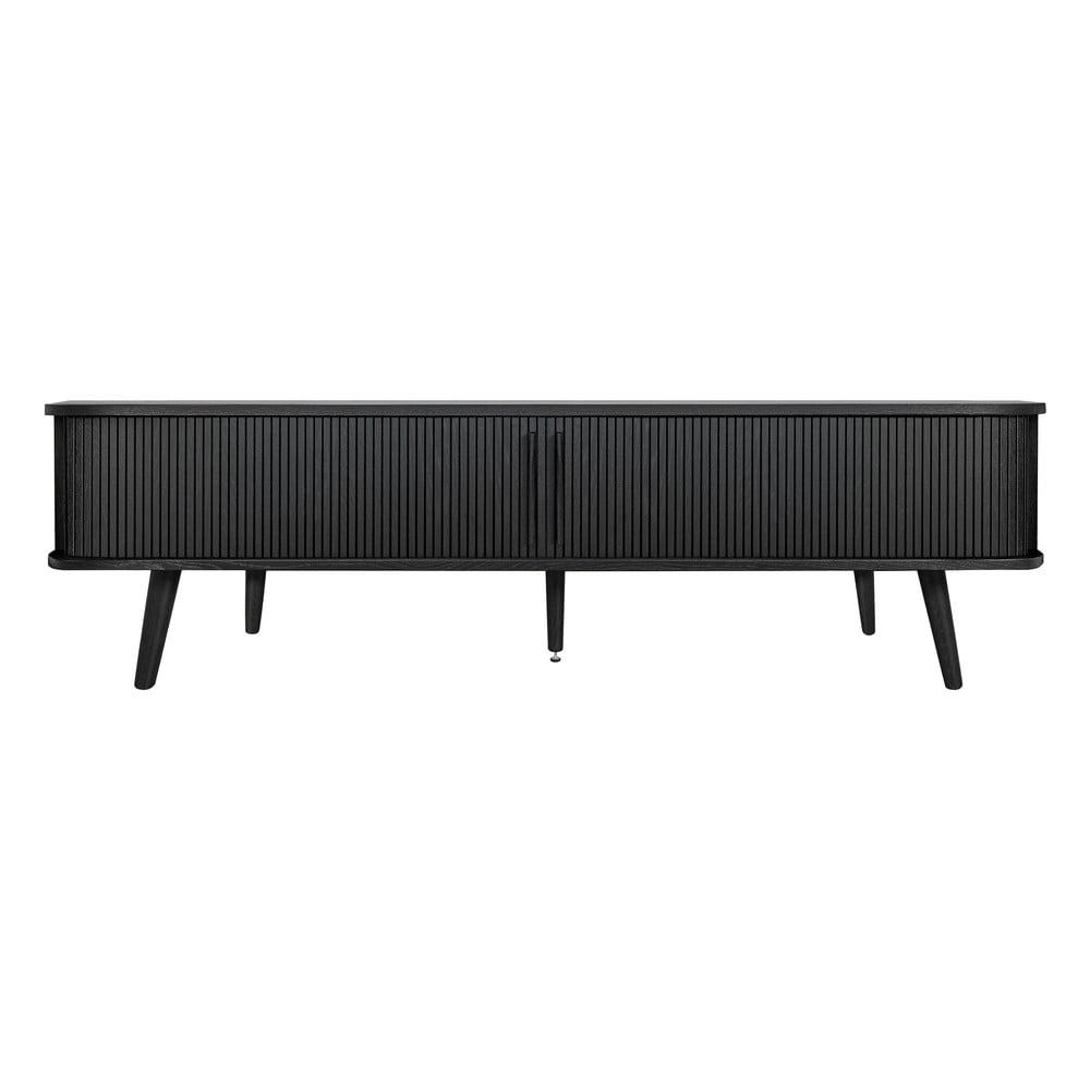 Fekete TV-állvány tölgyfa dekorral 178x50x40 cm Rove – Woodman