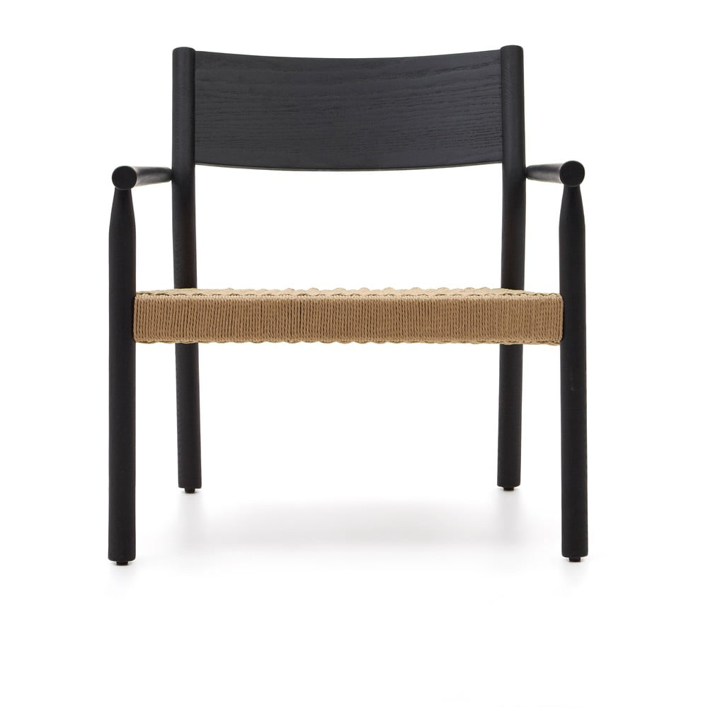 Fekete szőtt fotel Yalia – Kave Home