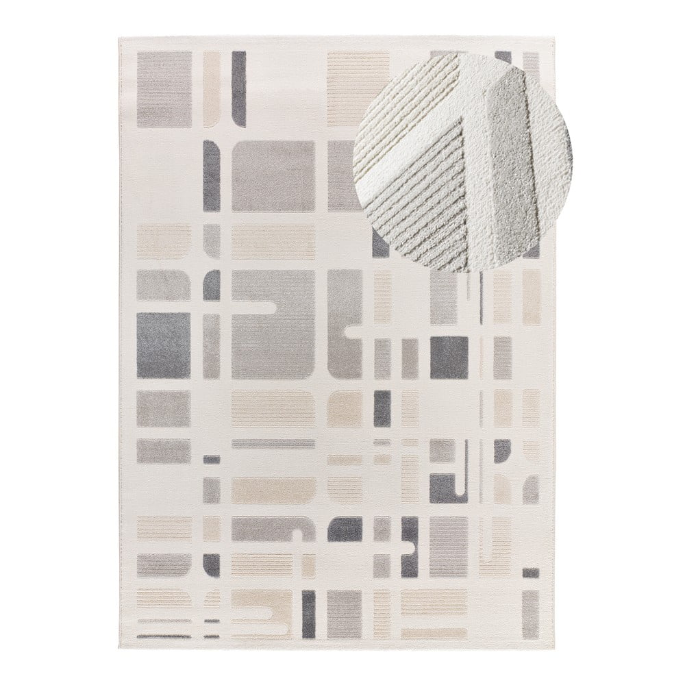 Világosszürke-elefántcsont színű szőnyeg 133x190 cm Flora – Universal