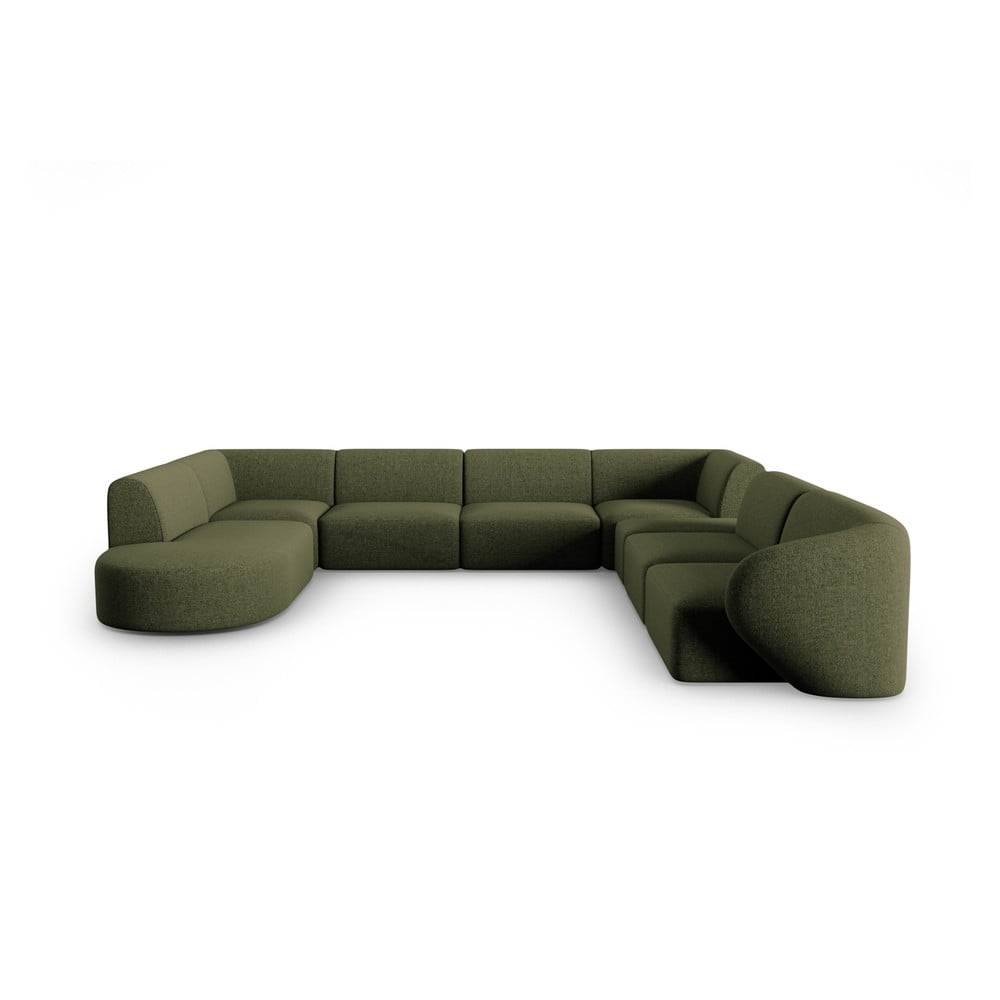 Zöld zsenília sarokkanapé (jobb oldali-U alakú) Paolo – Milo Casa