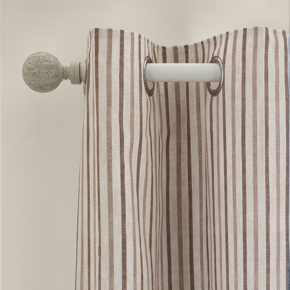 Barna függöny szett 2 db-os 117x229 cm Logan Stripe – Catherine Lansfield