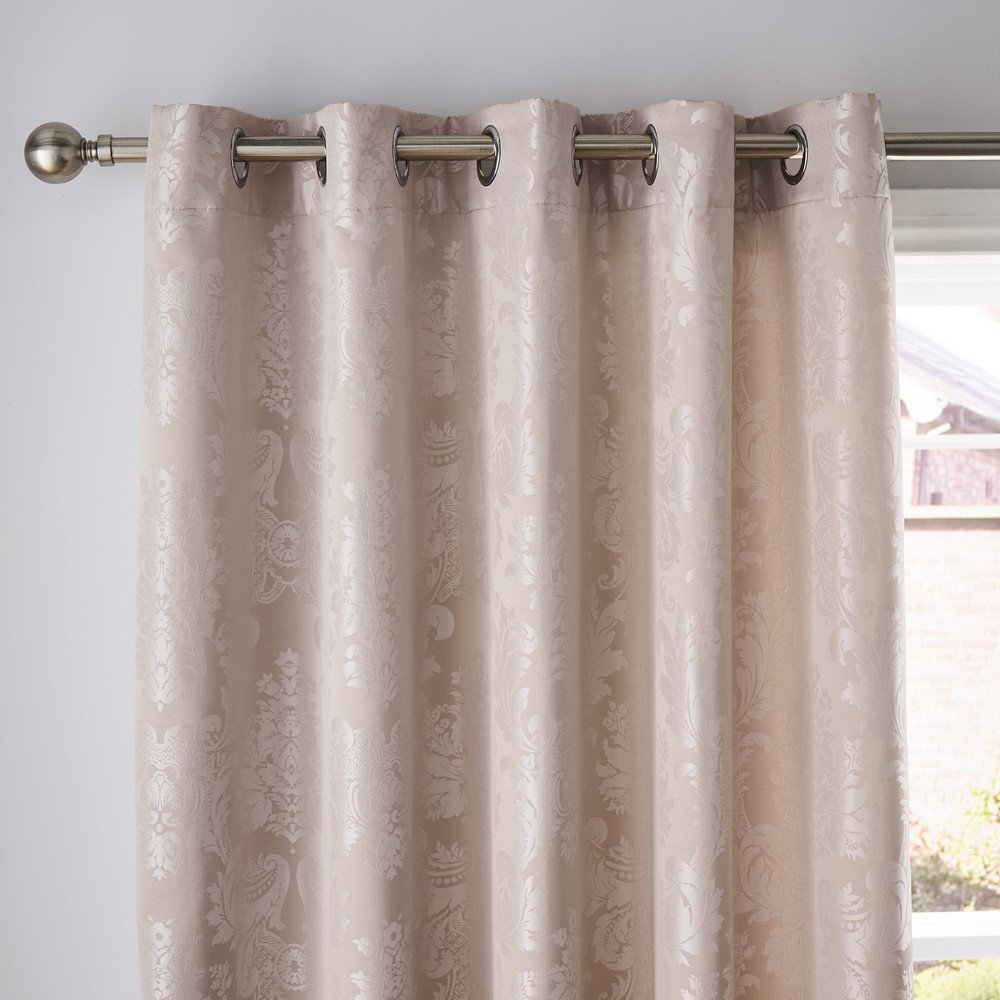 Bézs damaszt függöny szett 2 db-os 168x183 cm Damask Jacquard – Catherine Lansfield