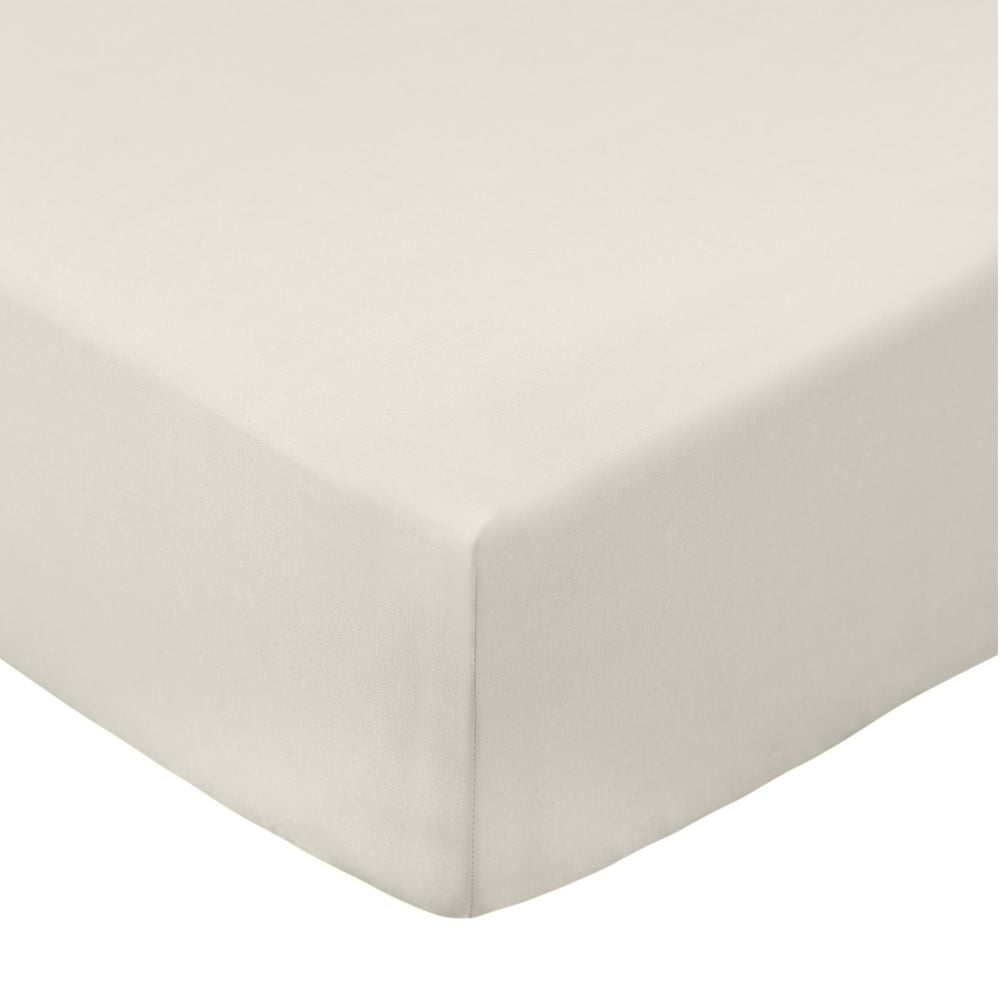 Bézs gumis pamut-perkál lepedő 90x190 cm Cotton Percale – Bianca