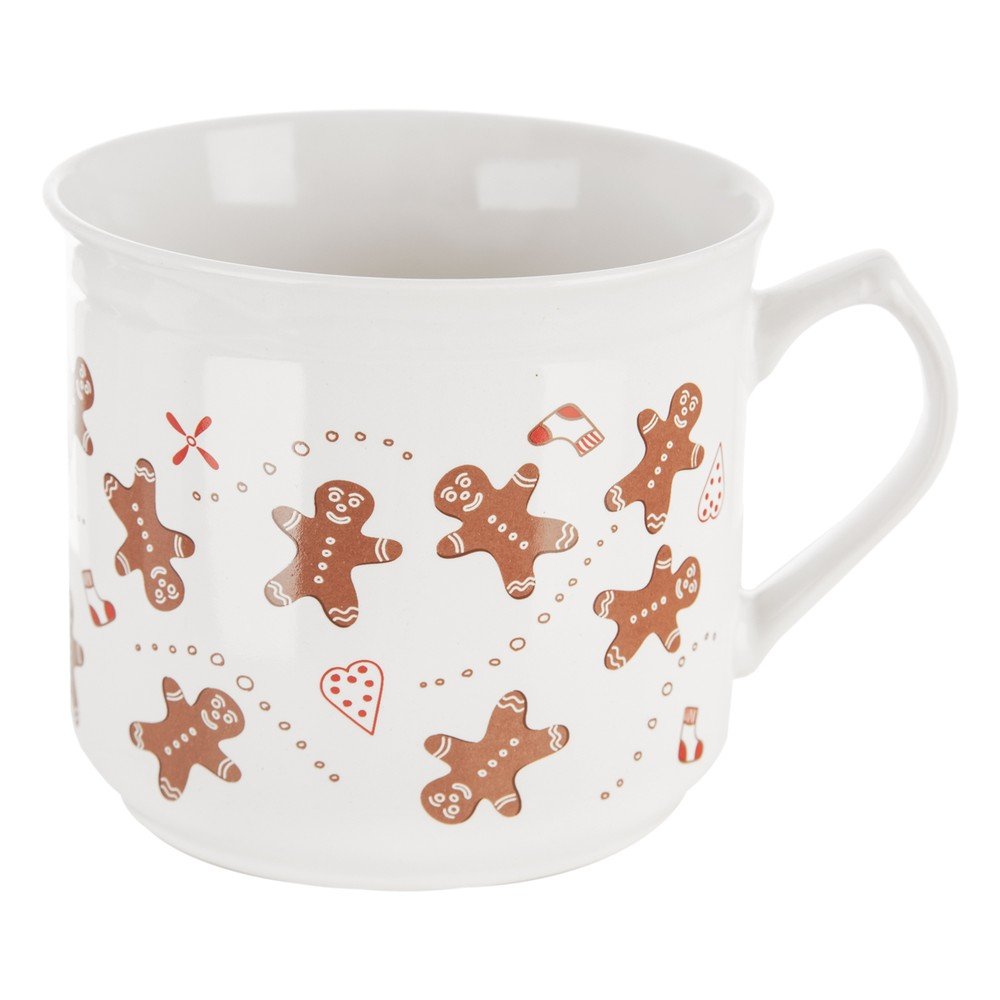 Fehér kerámia bögre karácsonyi mintával 500 ml Gingerbread – Dakls