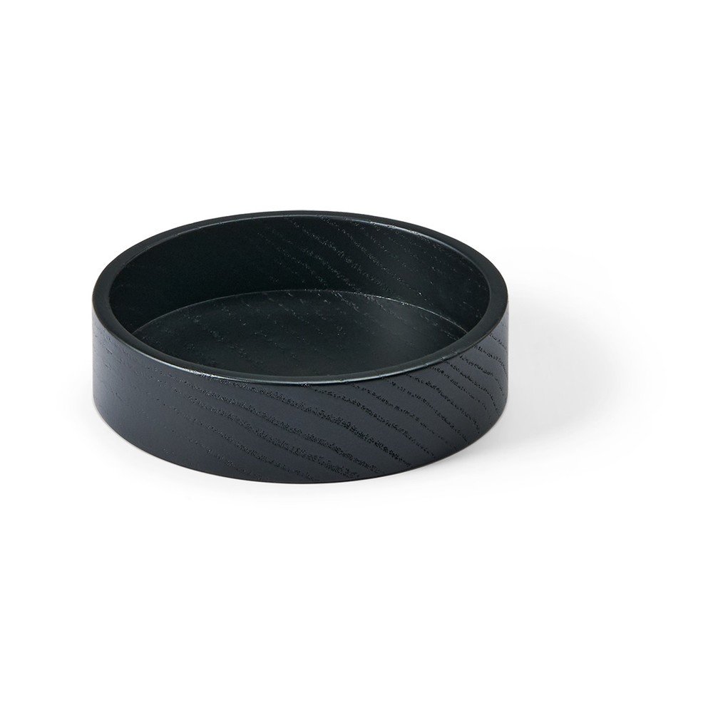 Fekete dekoratív fa tárolódoboz ø 11x3 cm Circle S – LIND DNA