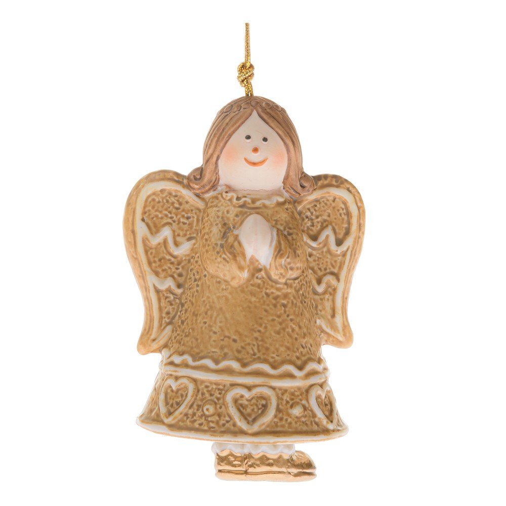 Kerámia karácsonyfadísz 8 cm Angel – Dakls