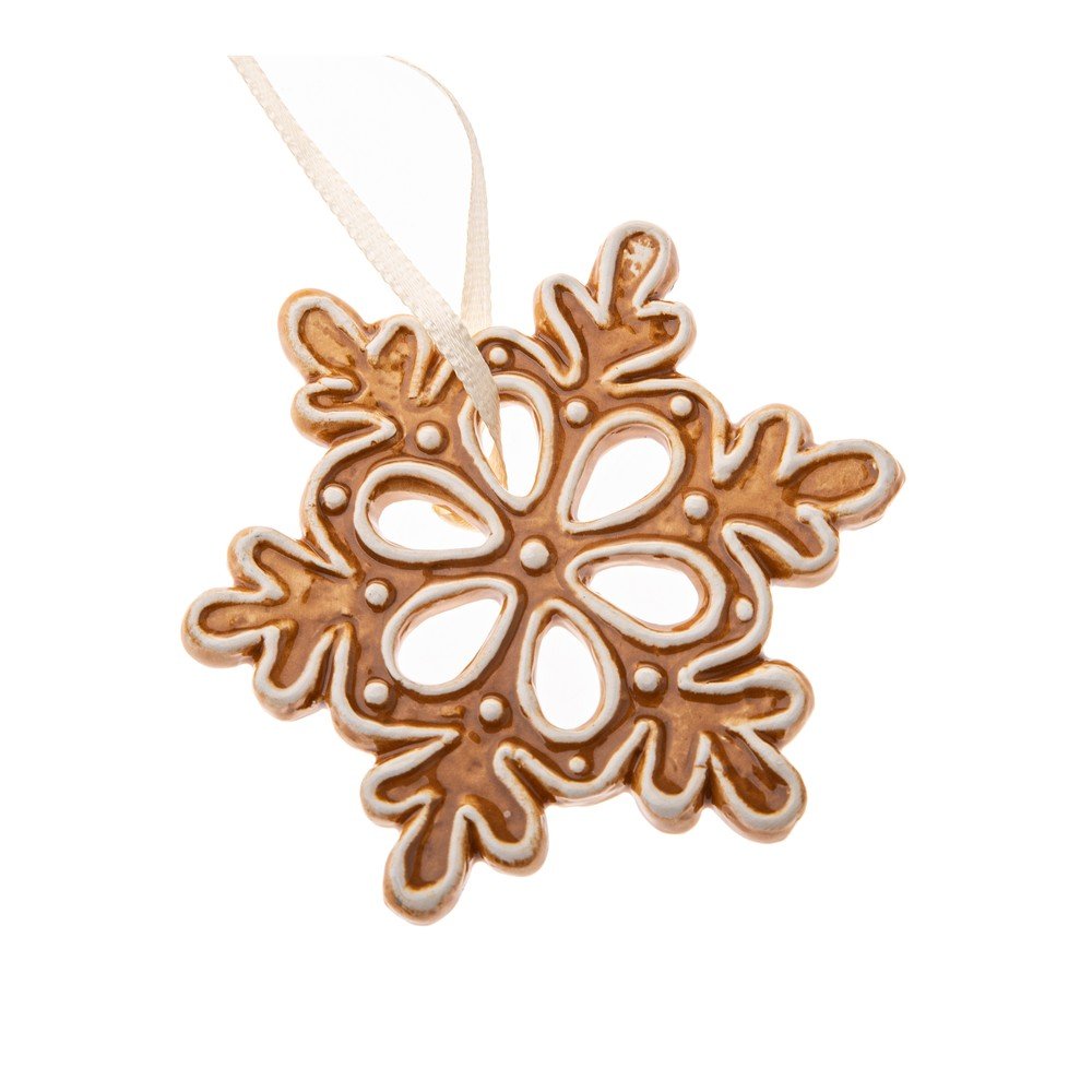 Kerámia karácsonyfadísz ø 6 cm Gingerbread Flake – Dakls