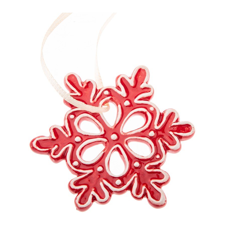 Kerámia karácsonyfadísz ø 6 cm Gingerbread Flake – Dakls