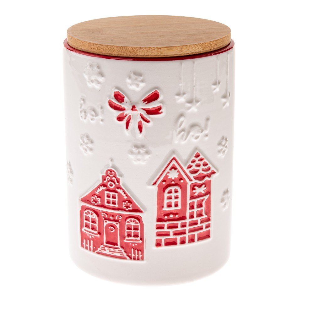 Kerámia keksztartó doboz Christmas cottage – Dakls