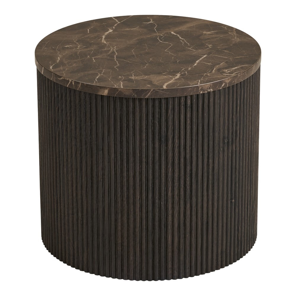Kerek tárolóasztal márvány dekoros asztallappal ø 45 cm Rota – House Nordic