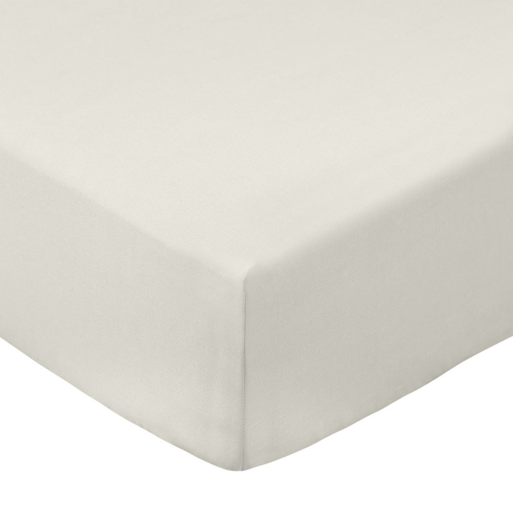 Krémszínű gumis pamut-perkál lepedő 90x190 cm Cotton Percale – Bianca