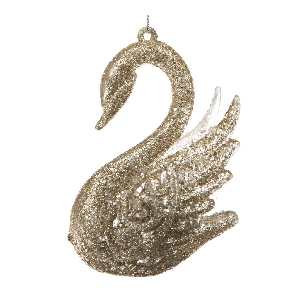 Műanyag karácsonyfadísz 10 cm Swan – Dakls