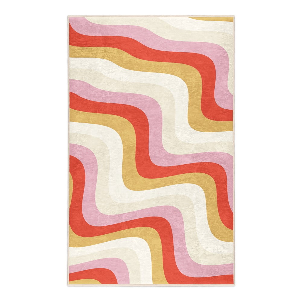 Sárga-rózsaszín mosható szőnyeg 120x180 cm Creamy Raspberry Swirl – Mila Home